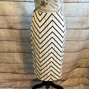 Ralph Lauren Skirt Chevron Pattern Black Label Elastic Waist Lined Pull-On Style